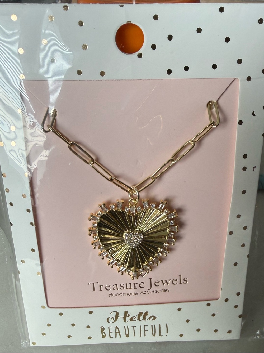 Gold Heart Pendant Necklace - Gold